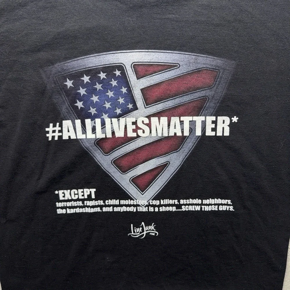 Line Junk Lineman All Lives Matter Except Funny T-Shirt USA Workwear XL Tee